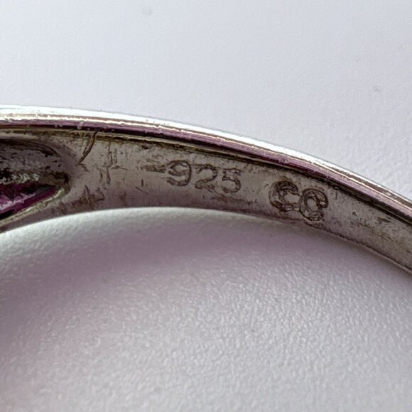 VTG Solid Sterling Silver 925 Two Tone Textured Tapered Band Ring Size 9.25 - Picture 6 of 9